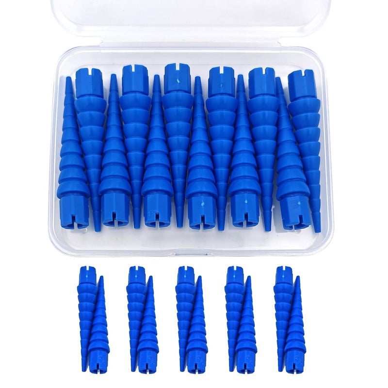 Haespot Blue 12PCS Stripped Screw Hole Repair Anchor, Door Hinge Screw Hole Filler, Multi Use Wall Anchors, Fits Wood Screws Sizes #2 to #16 - Image 1